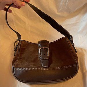 Vintage Coach Brown Suede and Leather Bag